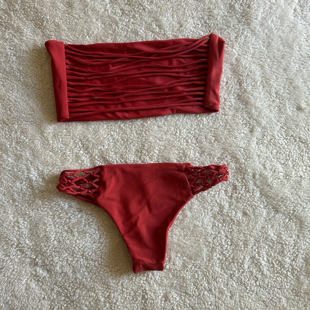 MIKOH bikini red beandeau